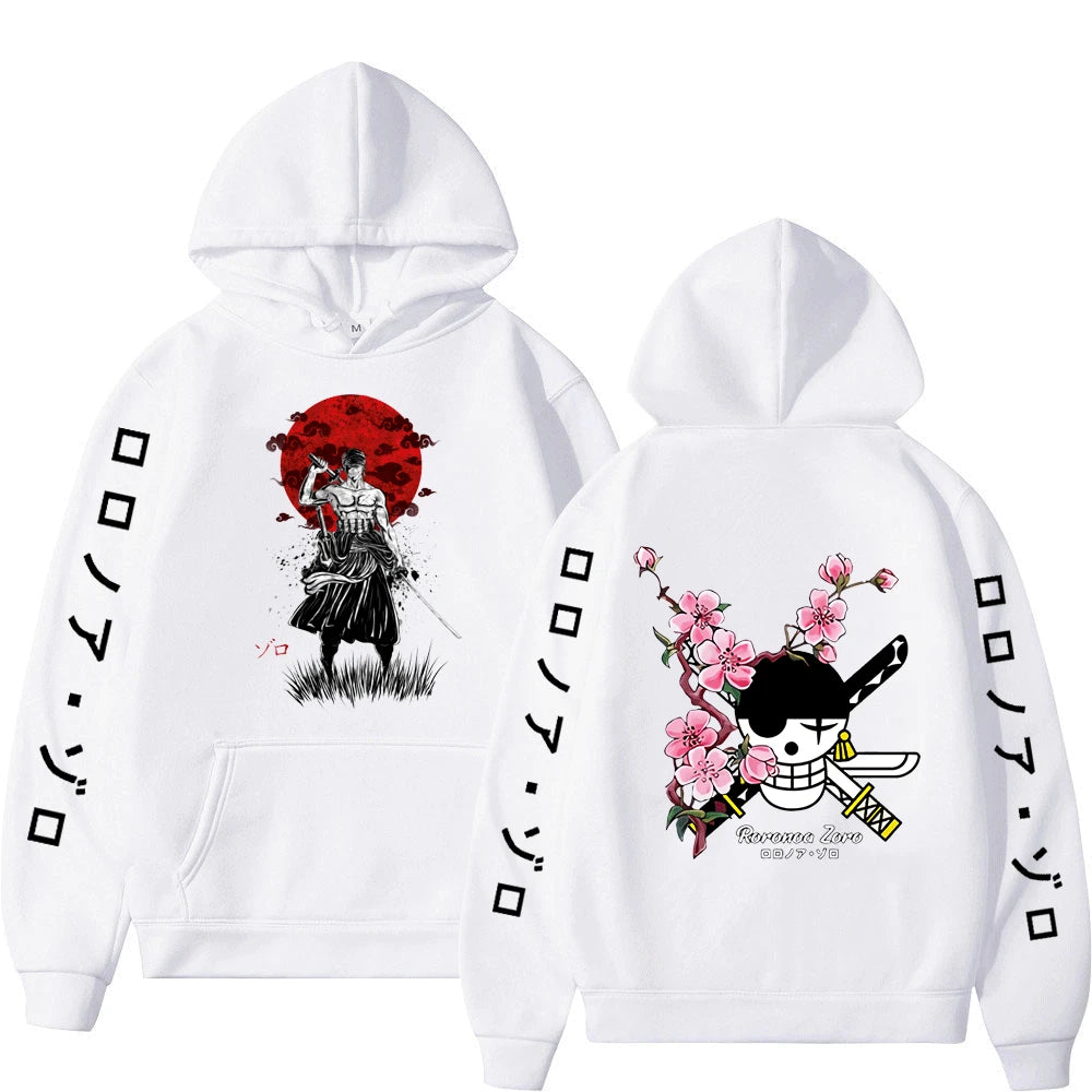 One Piece Roronoa Zoro Hoodies, Japanese Anime Hoodies Men's Casual Fashion Hoody Sweatshirt Male Top