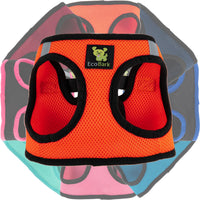 EcoBark Safety Orange Step In Dog Harness -Rapid Fastner Reflective Soft Mesh Vest Halter for Puppies and XXXS to Small Dogs - BIG FRENCHIES