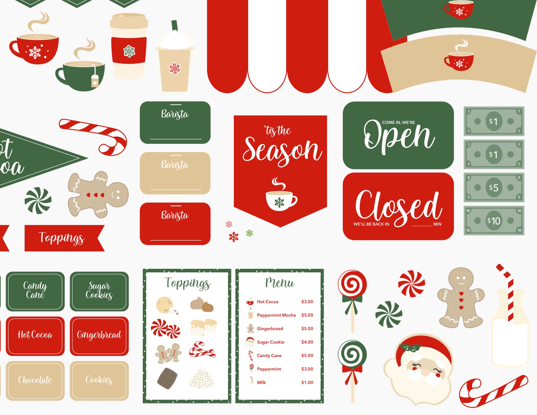 Hot Cocoa Dramatic Play Printables