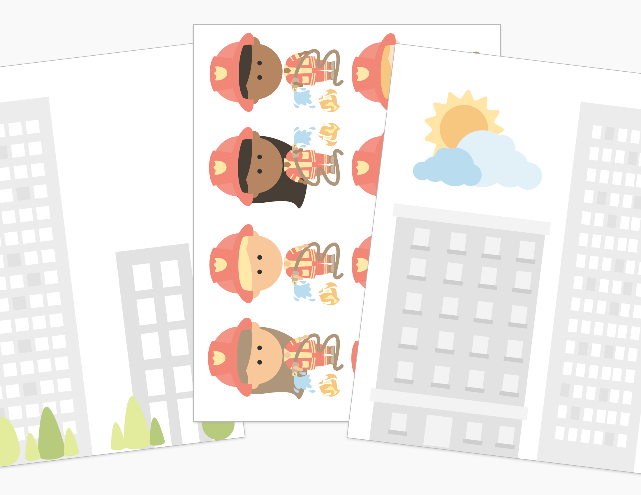 Fire Fighter & Fire Truck Printable Dramatic Play Kit