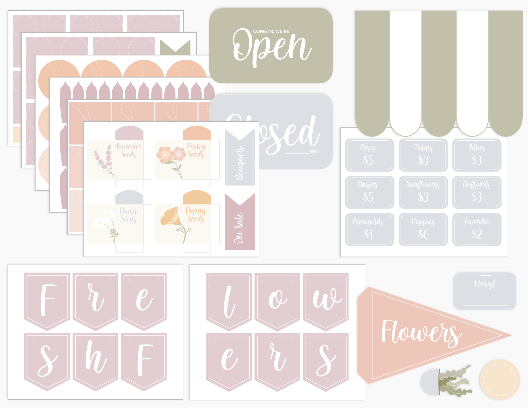 Flower Market Printable Dramatic Play