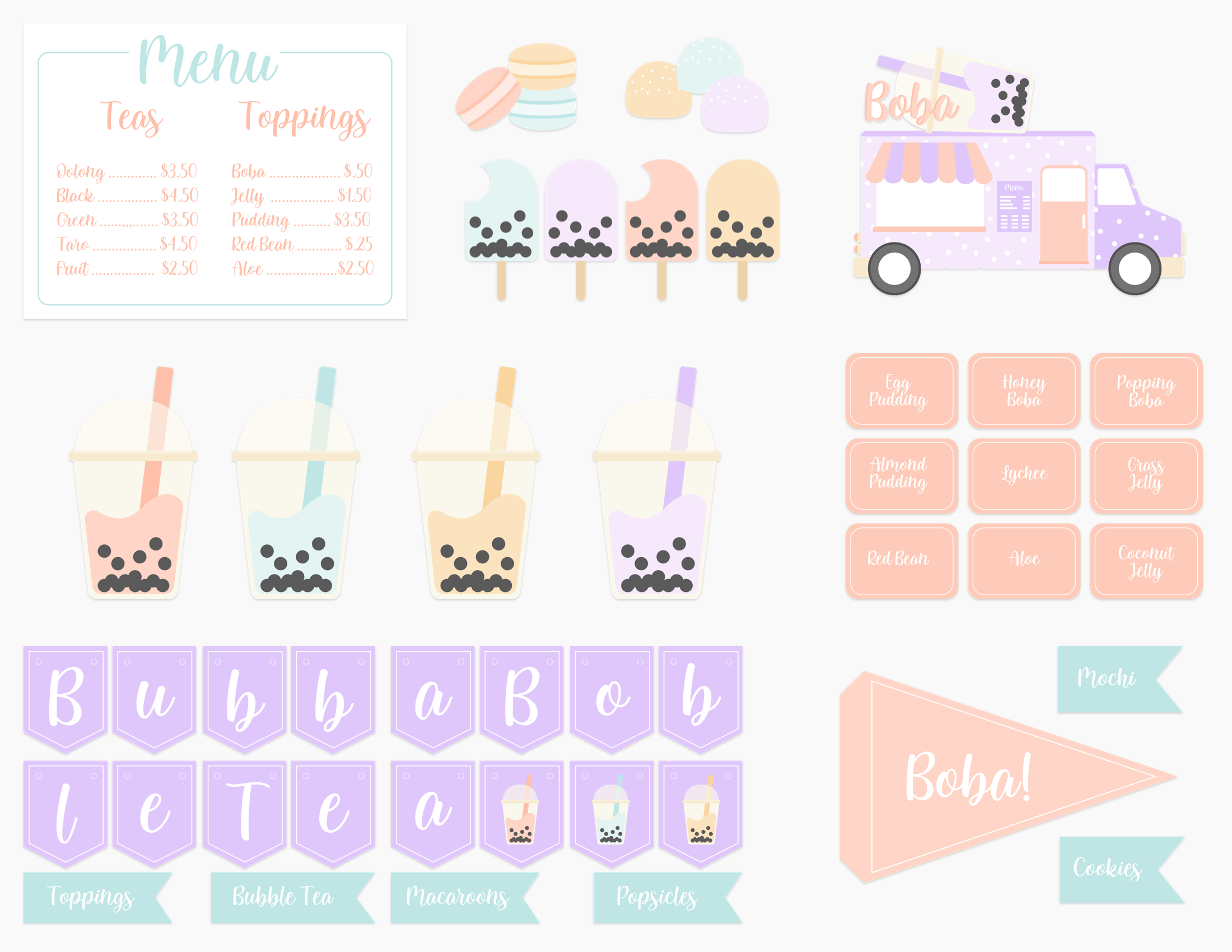 Boba Bubble Tea Shop Dramatic Play Kit