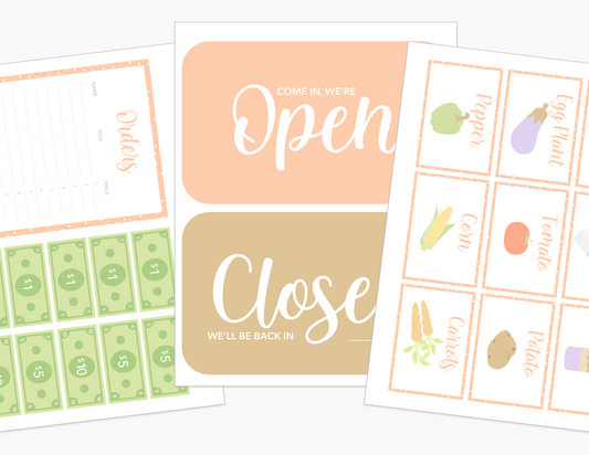 Farmer's Market Printable Dramatic Play