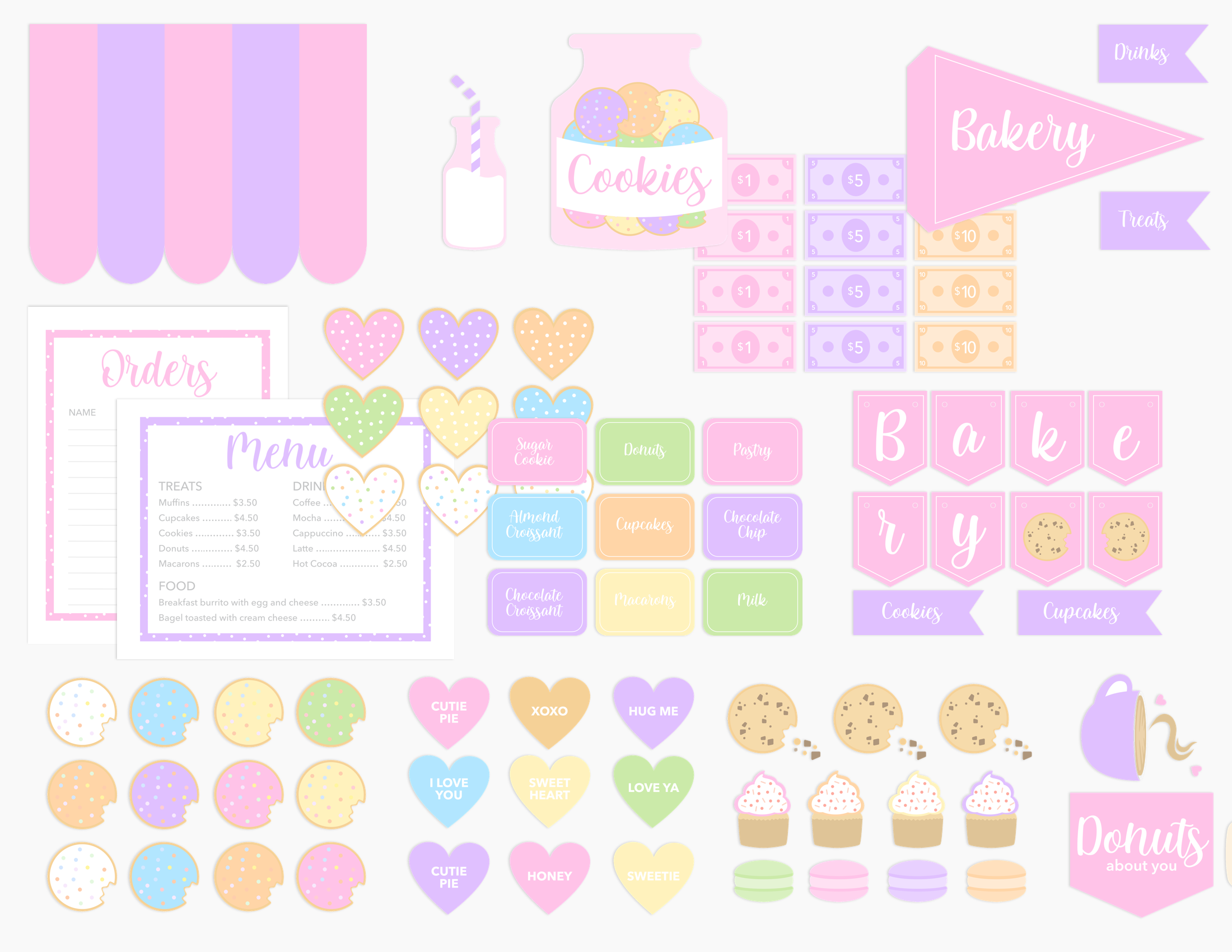 Sweet Heart Bakery Printable Dramatic Play