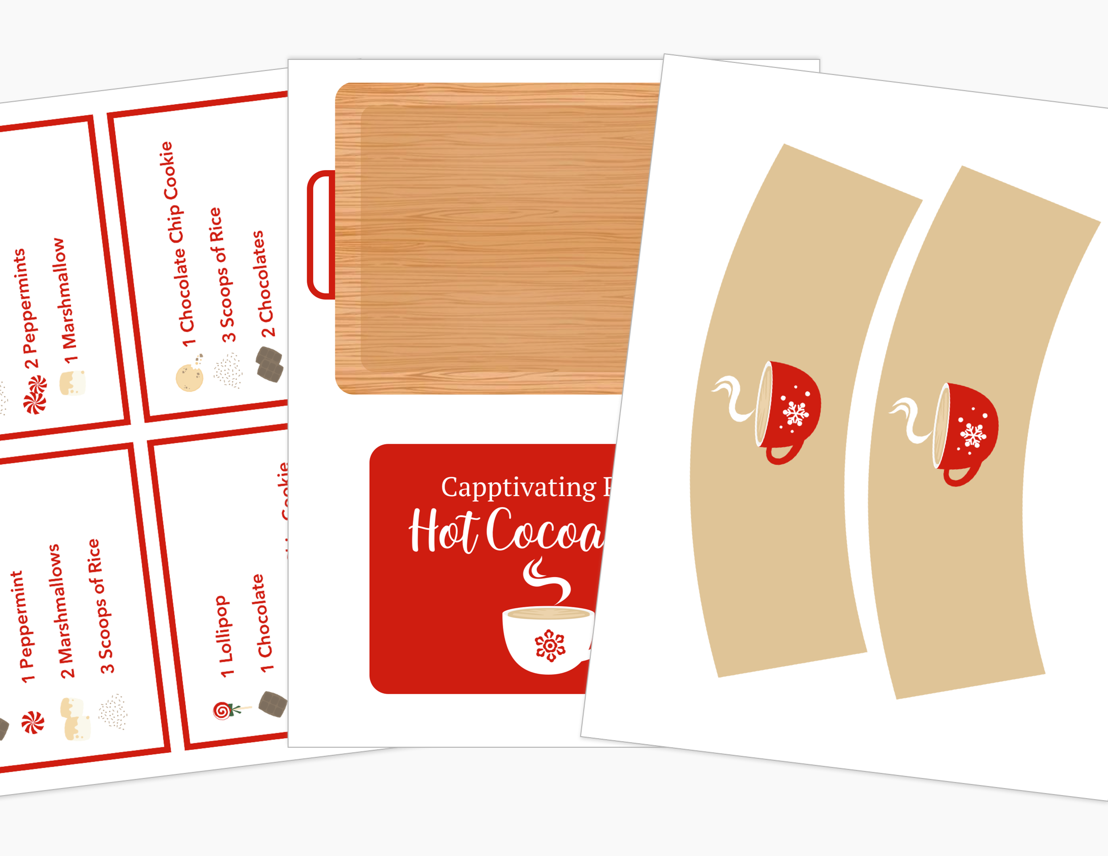 Red & White Hot Cocoa Dramatic Play Printables