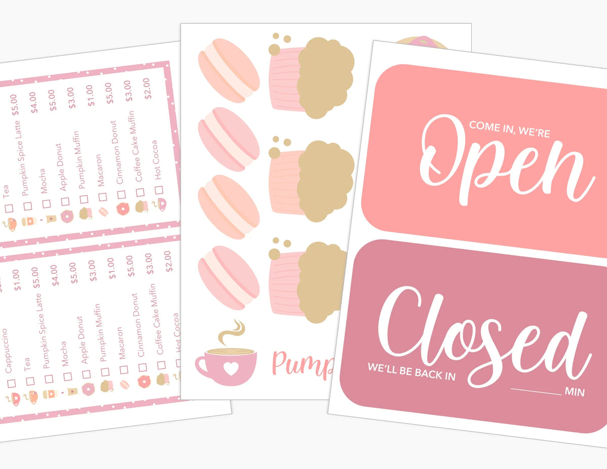 Coffee Shop Dramatic Play Digital Download Printable - BIG FRENCHIES
