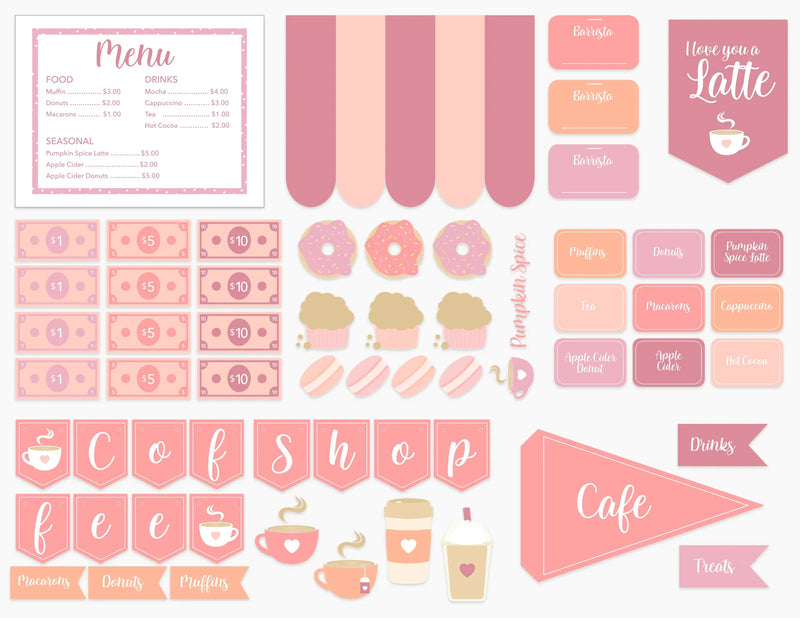 Coffee Shop Dramatic Play Digital Download Printable - BIG FRENCHIES