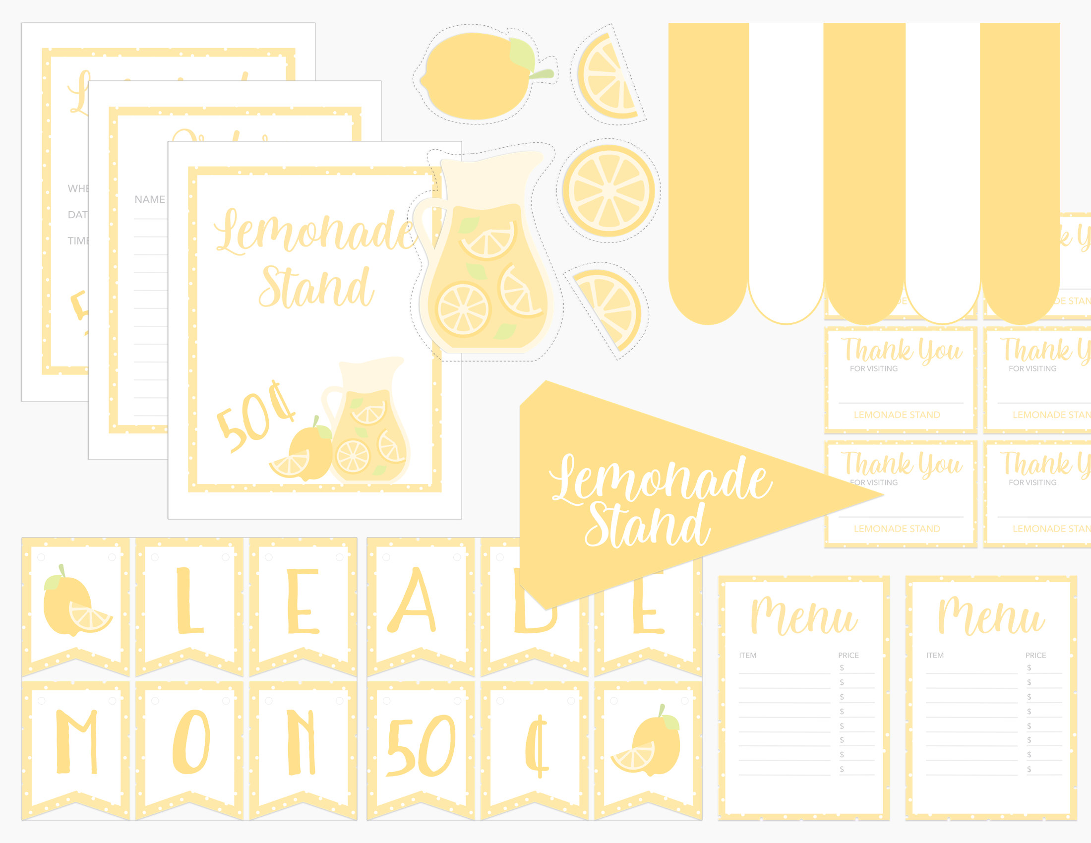 Lemonade Stand Dramatic Play Printable Kit