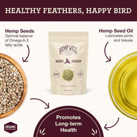 Organic Hemp Hearts for Birds Feather Plucking Support Relaxation 8oz