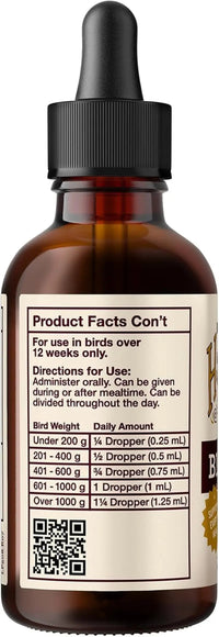 Organic Hemp Oil for Birds 2oz Feather & Immune Support Parrot