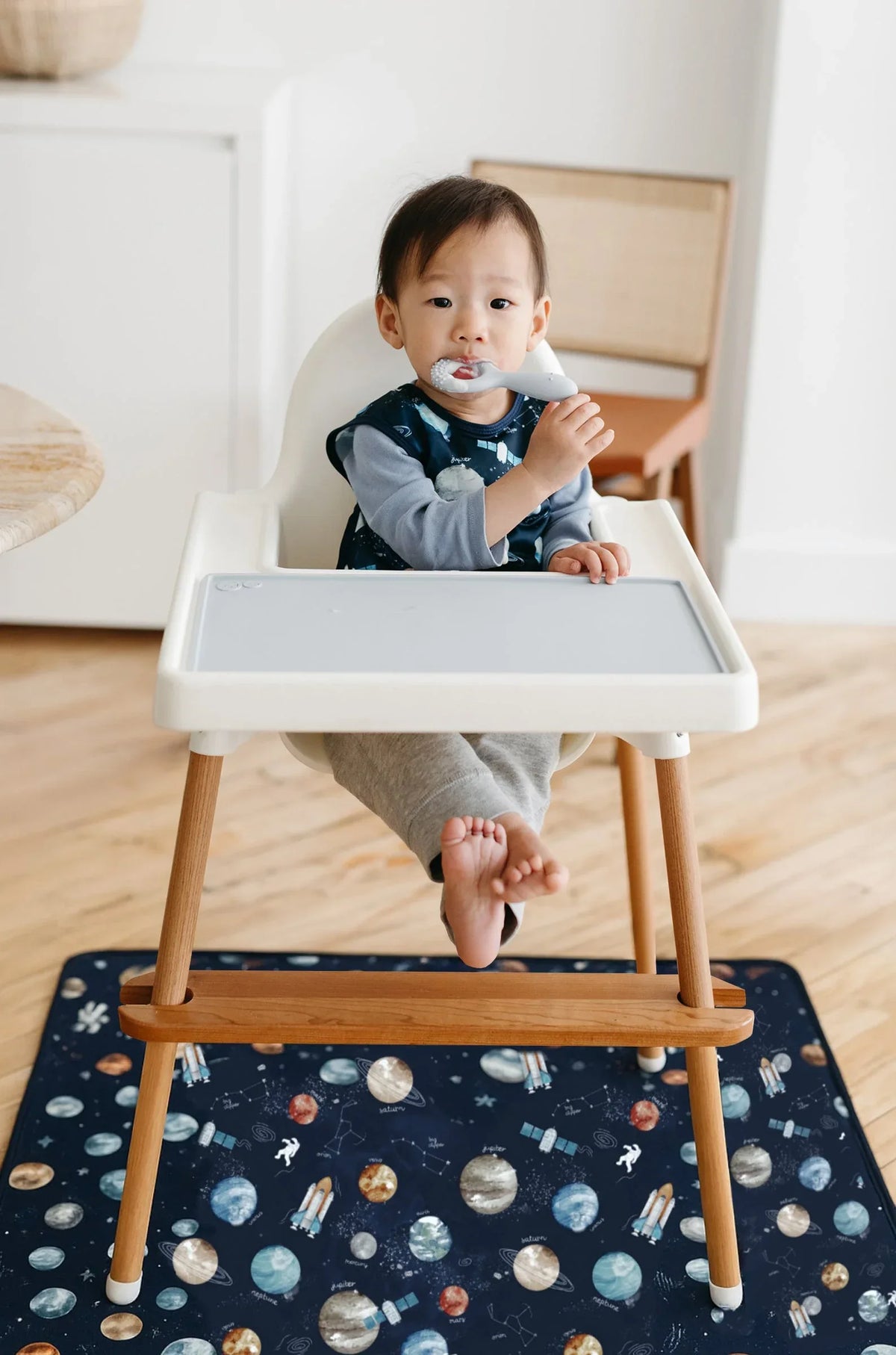 Outer Space Splash Mat - A Waterproof Catch-All for Highchair Spills and More! - BIG FRENCHIES