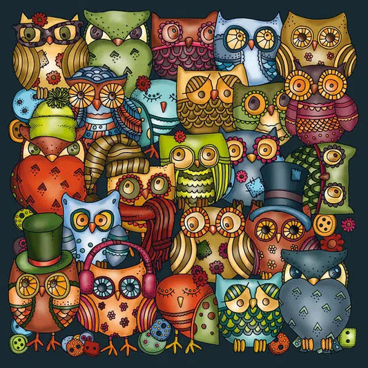 Owls 211 Piece Jigsaw Puzzle with Display Frame Curiosi