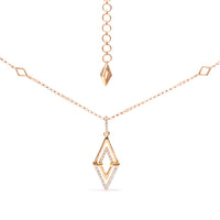 14K Yellow Gold 1/4 Cttw Diamond Double Triangle Geometric 18" Pendant Necklace (G-H Color, SI1-SI2 Clarity)
