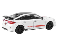 2025 Honda Civic Type R FL5 "Ultimate Edition" White with Red Stripes and Black Top 1/64 Diecast Model Car by Paragon
