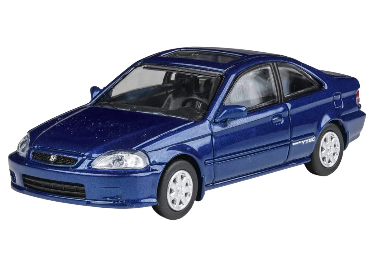 1999 Honda Civic Coupe Electron Blue Pearl Metallic with Sunroof 1/64 Diecast Model Car by Paragon Models