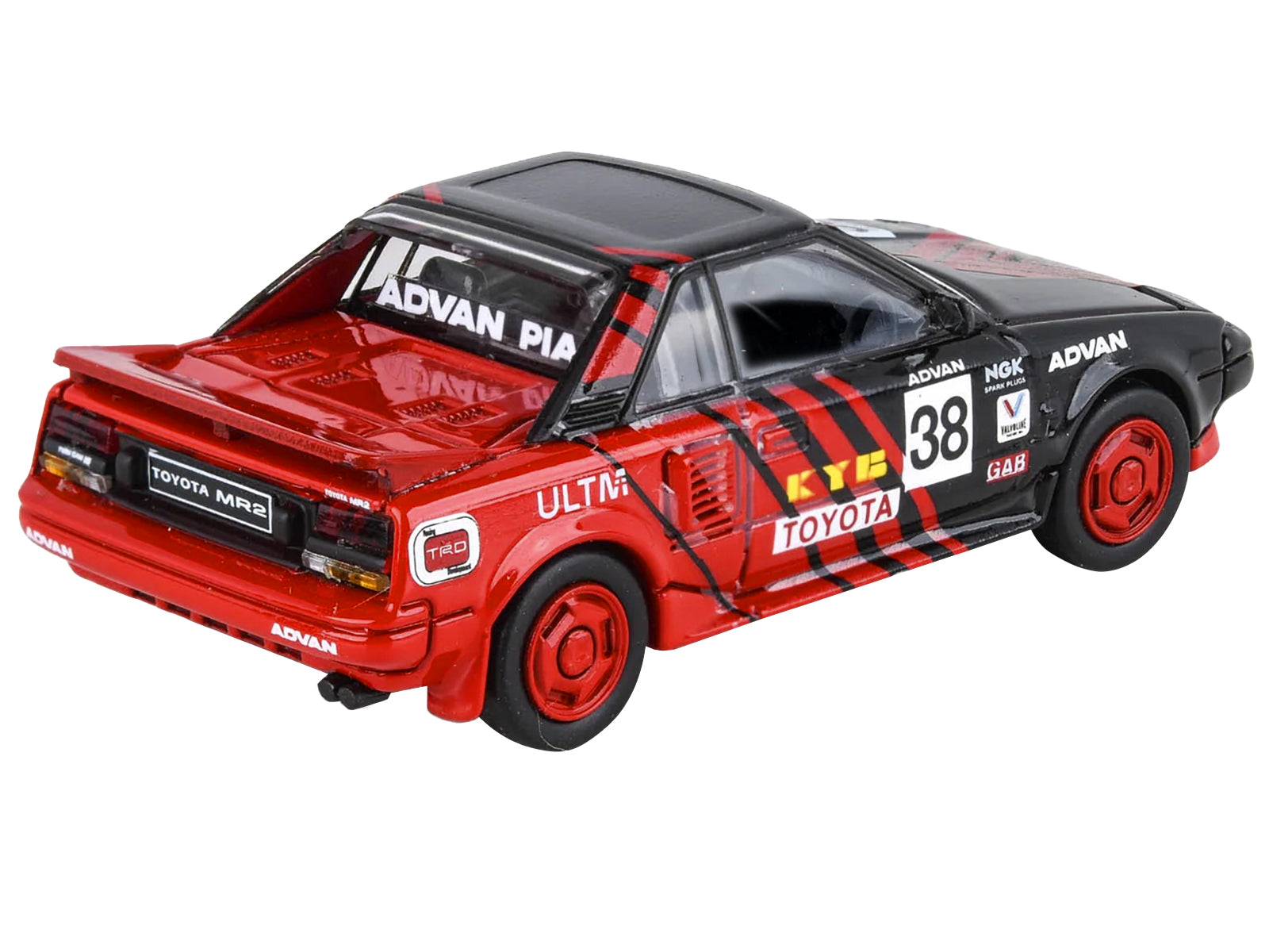 1985 Toyota MR2 MK1 RHD (Right Hand Drive) #38 Red and Black "Autocross Livery" 1/64 Diecast Model Car by Paragon Models - BIG FRENCHIES