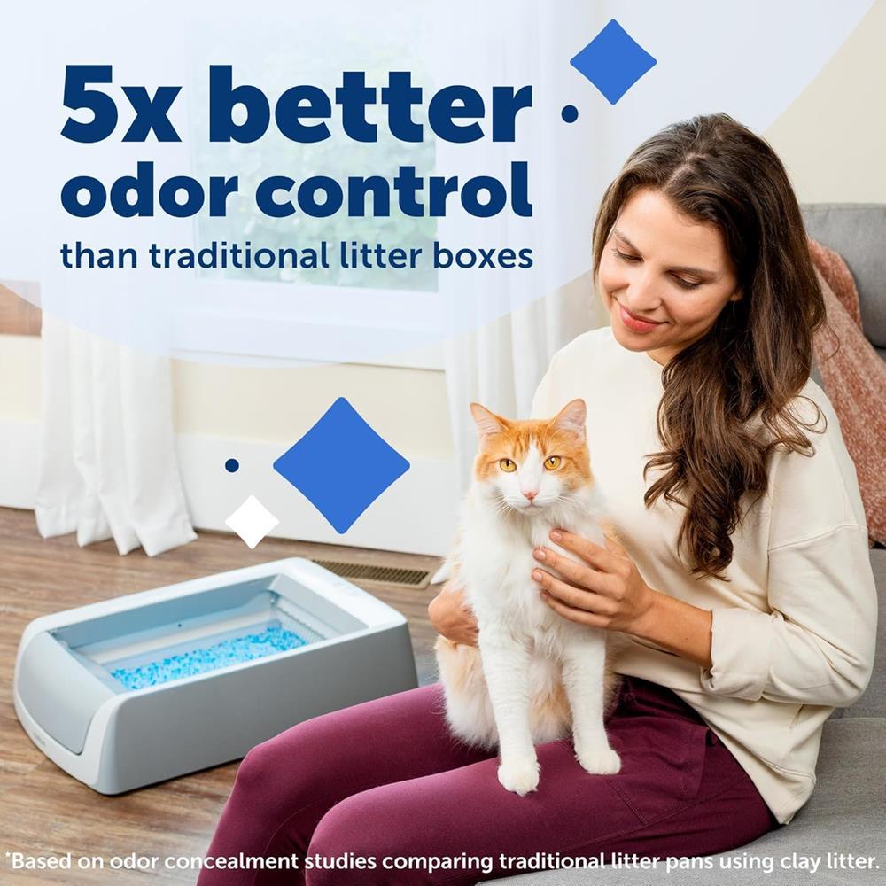 PetSafe ScoopFree Crystal Pro Front-Entry Self-Cleaning Cat Litter Box with Hooded Cover