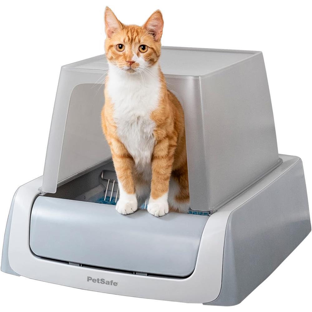 PetSafe ScoopFree Crystal Pro Front-Entry Self-Cleaning Cat Litter Box with Hooded Cover