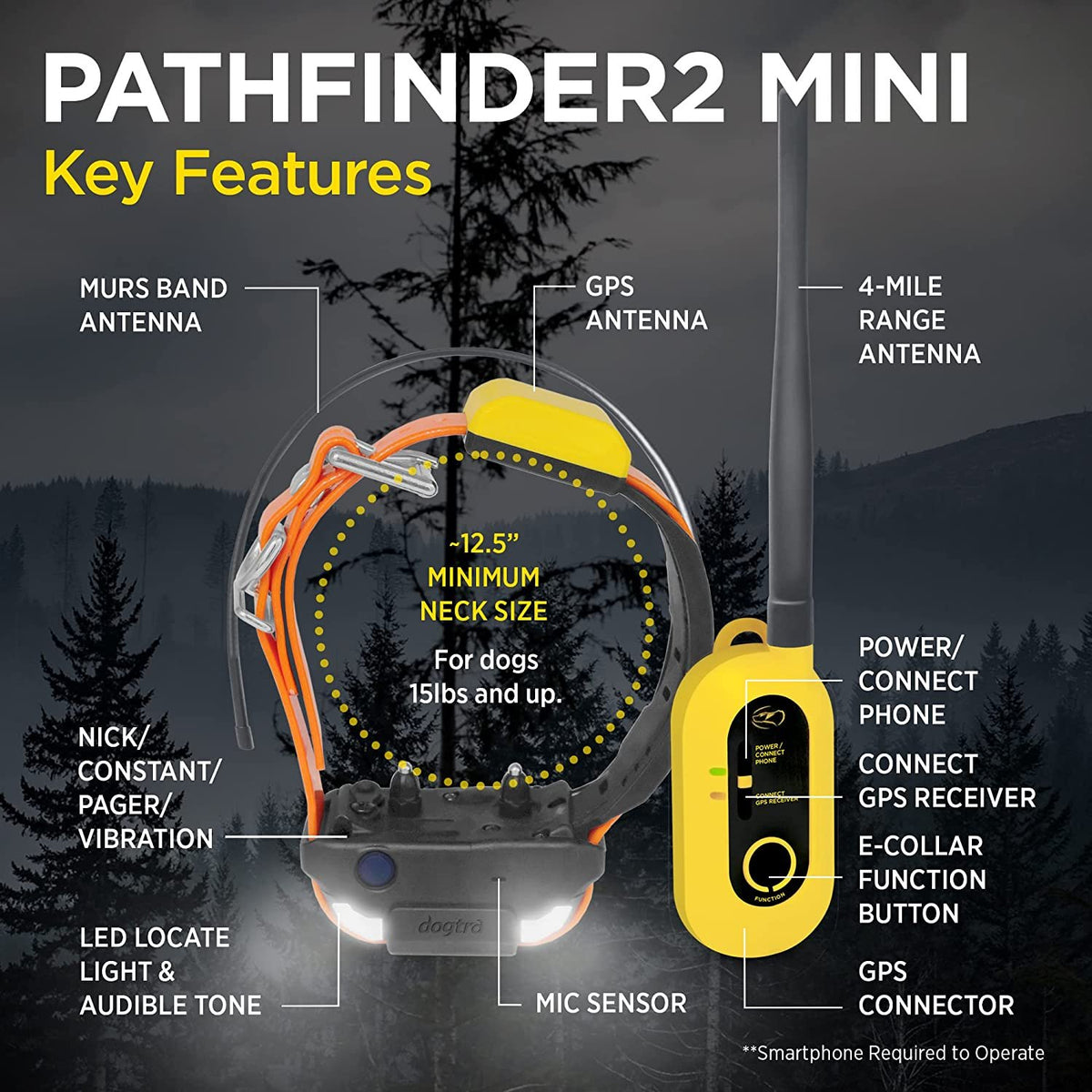Dogtra PATHFINDER2 Mini Additional GPS Tracking and Training Collar - Green Add-On for PATHFINDER2 Mini