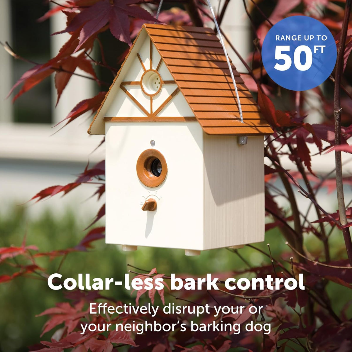 PetSafe Outdoor Ultrasonic Bark Control Birdhouse, Weatherproof, Covers Up to 1/4 Acre