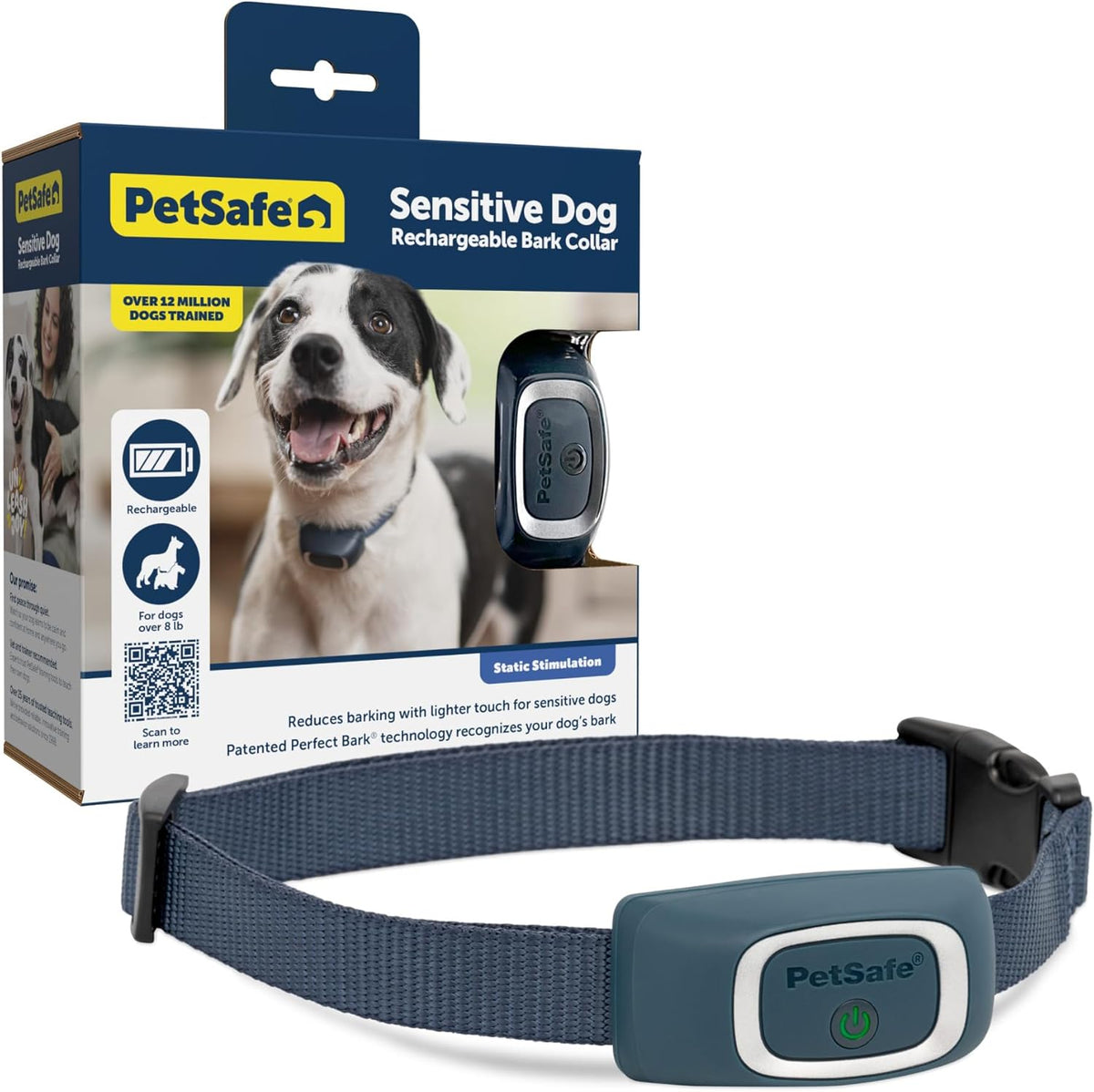PetSafe Lite Rechargeable Bark Collar for Small Dogs, 15 Static Levels, Waterproof, Necks up to 23 in
