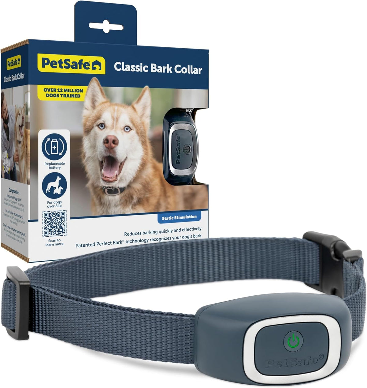 PetSafe Bark Control Collar with 15 Progressive Static Levels, Waterproof, Dogs 8 lb+ up to 27 in Neck