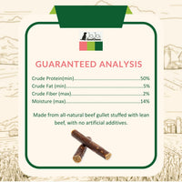 All-Natural Beef Stuffed Gullet Dog Treats – Protein-Packed Chews – 6 Inches (25/Case) - BIG FRENCHIES