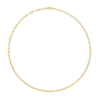 Solid 14K Yellow Gold 2.5mm Paperclip Chain Necklace Unisex 18" Inches