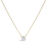 14K White Gold Floating 1/2 Cttw Lab Grown Diamond Solitaire Pendant Necklace - 18" Inches