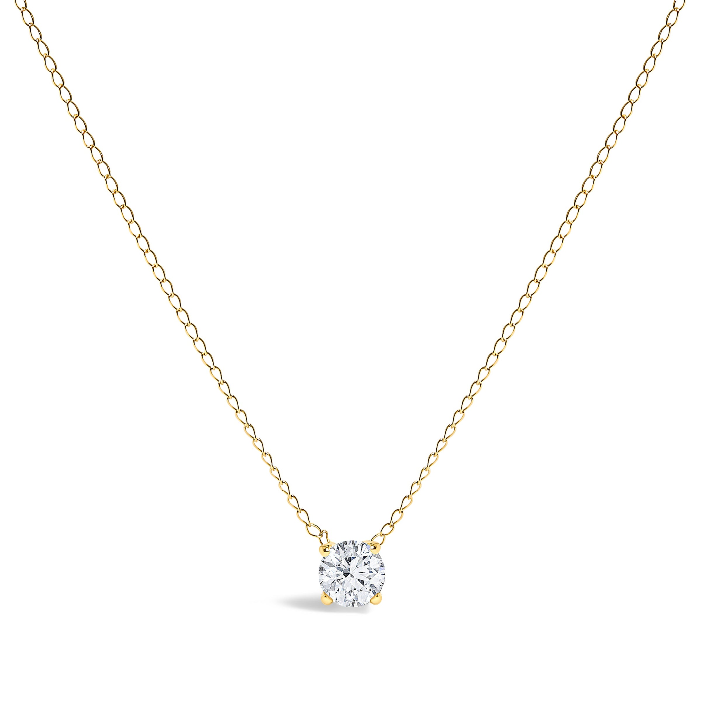 14K White Gold Floating 1/2 Cttw Lab Grown Diamond Solitaire Pendant Necklace - 18" Inches