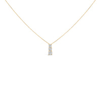 14K White Gold 1/2 Cttw Lab Grown Diamond Three Stone Pendant Necklace