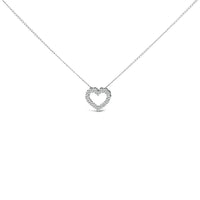 14K White Gold 1/2 Carat Lab Grown Diamond Heart Shape Pendant Necklace