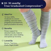 Knee-High Compression Socks – Stripes (20-30 mmHg)