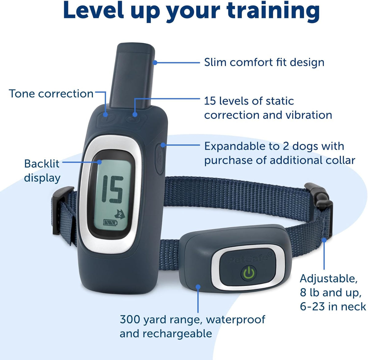 PetSafe 300 Yard Lite Remote Trainer with Tone, Vibration & 15 Static Levels for Small to Medium Dogs