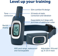 PetSafe 600 Yard Lite Remote Trainer with Backlit Remote, Tone, Vibration & Static for Small to Medium Dogs