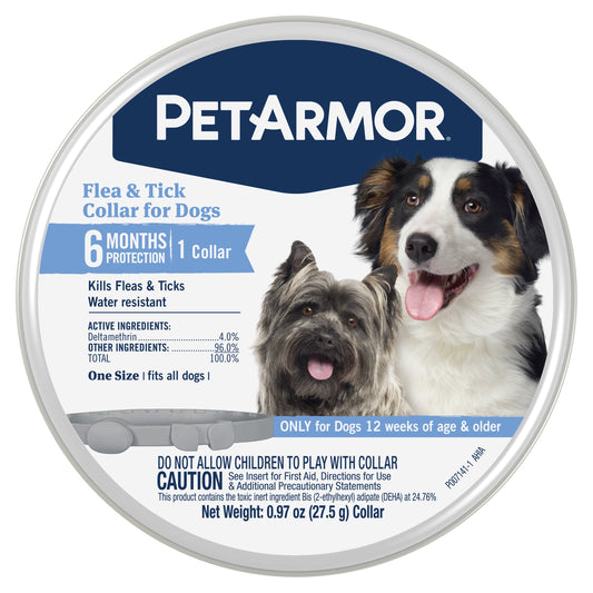 Ultimate Flea & Tick Protection Collar for Dogs - One Size Fits All, Lasts 6 Months - BIG FRENCHIES