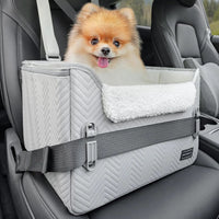 PETSFIT Small Dog Booster Car Seat with Safety Buckles & Tether, Foldable