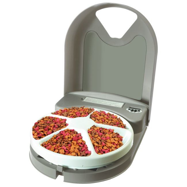 PetSafe 5-Meal Timed Automatic Pet Feeder PFD11-13707 with Five 1-Cup Trays for Dry Food