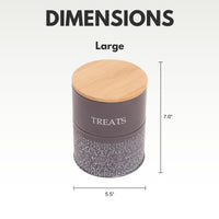 Country Living Dog Treat Canisters - Set of 2 Carbon Steel Jars with Bamboo Lids – Volcanic Gray - BIG FRENCHIES