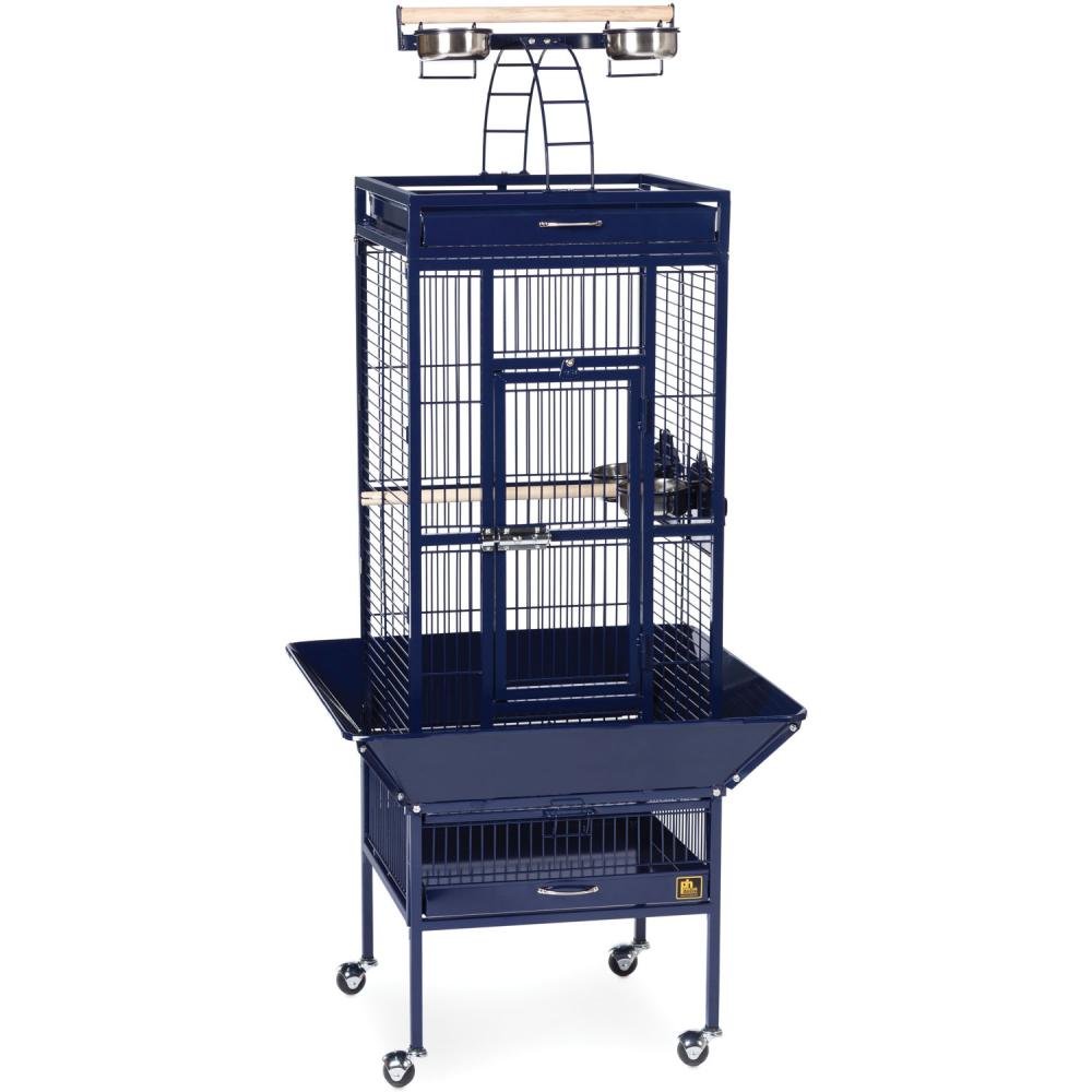 Prevue Pet Products Small Wrought Iron Select Bird Cage 3151 in Pewter, Play Top Cage with Caster Stand