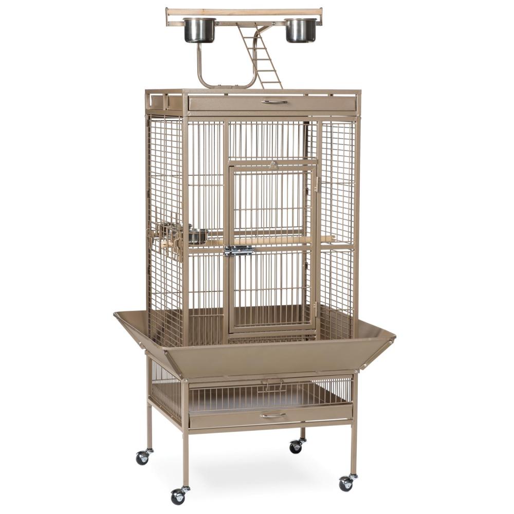Prevue Pet Products Medium Wrought Iron Select Bird Cage 3152 in Pewter, Play Top Parrot and Cockatiel Cage
