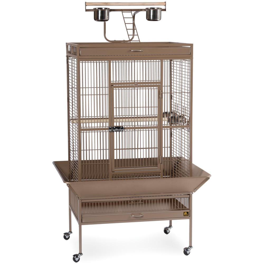 Prevue Pet Products Large Select Wrought Iron Play Top Bird Cage 3153 in Pewter with Push Button Door Lock