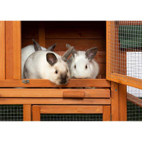 Prevue Pet Products 4600 Rabbit Hutch with Double Run, 7-Foot Indoor/Outdoor Hutch for 1 to 3 Small Rabbits