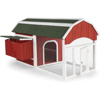 Prevue Pet Products 465 Barn Chicken Coop with Protected Run, Roosting Bars and 3-Slot Nest Box for 4 to 6 Hens