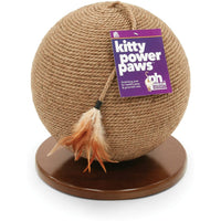 Prevue Pet Products Kitty Power Paws Sphere Scratching Post 7130 with Jute Ball and Feather Tassel