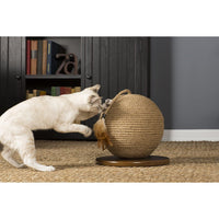 Prevue Pet Products Kitty Power Paws Sphere Scratching Post 7130 with Jute Ball and Feather Tassel