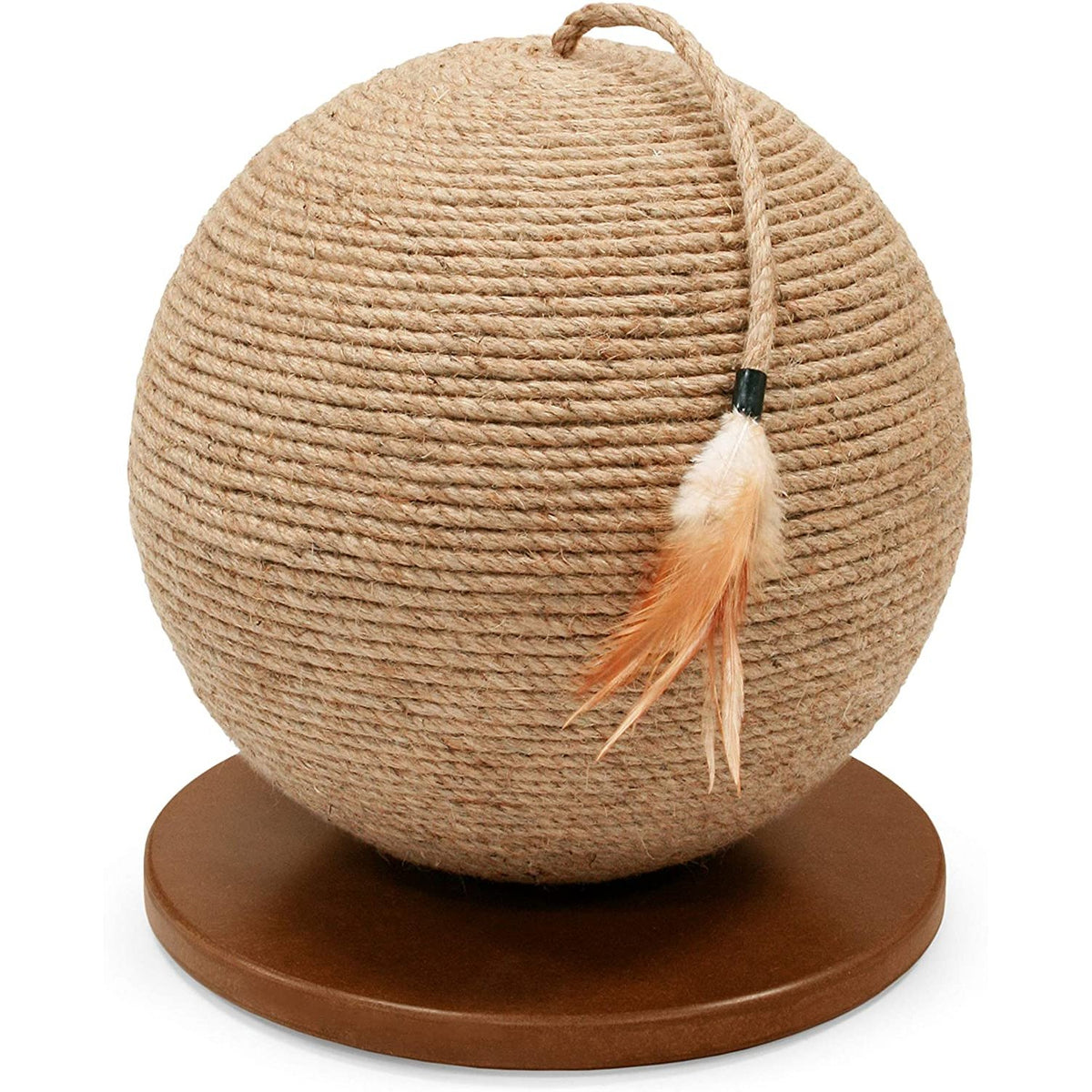 Prevue Pet Products Kitty Power Paws Sphere Scratching Post 7130 with Jute Ball and Feather Tassel