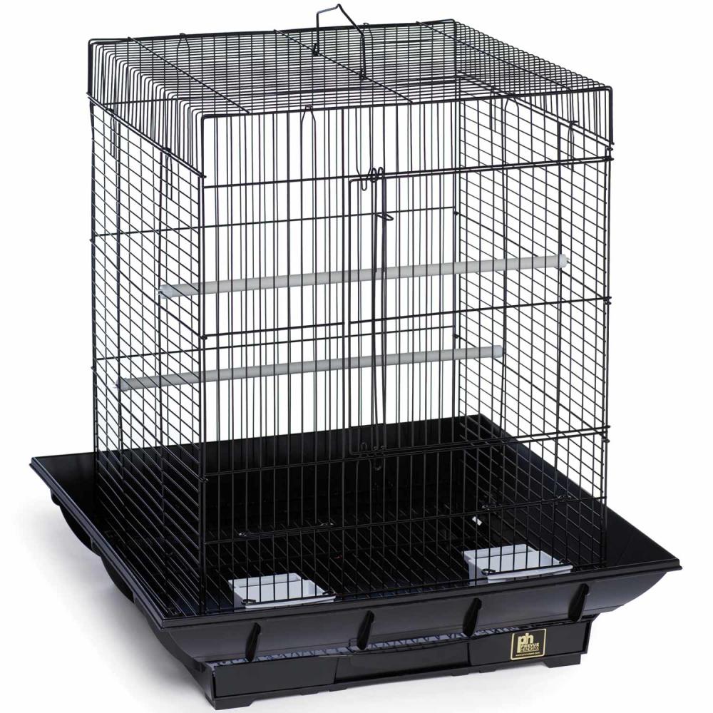 Prevue Pet Products Clean Life Small Flight Cage 850 All-White Bird Cage, 18" x 18" x 24" with Seed Guard