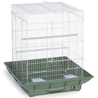Prevue Pet Products Clean Life Small Flight Cage 850 All-White Bird Cage, 18" x 18" x 24" with Seed Guard