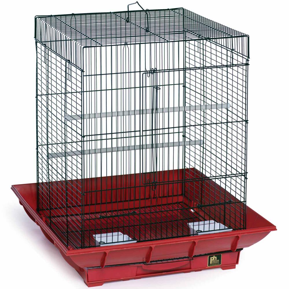 Prevue Pet Products Clean Life Small Flight Cage 850 All-White Bird Cage, 18" x 18" x 24" with Seed Guard